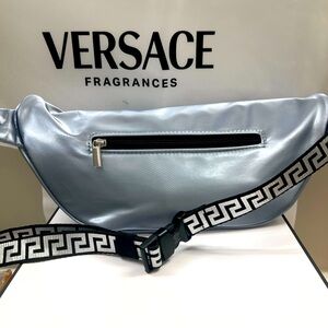 Versace Beauty Silver Belt Bag with Black Accents